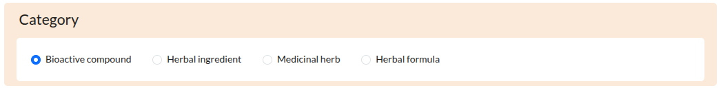 Select a perturbagen category