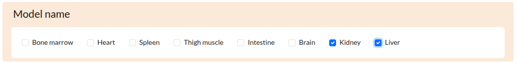 Select a model name